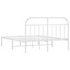 vidaXL Bettgestell mit Kopfteil Metall Wei&szlig; 160x200 cm