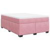 vidaXL Boxspringbett mit Matratze Rosa 140x190 cm Samt