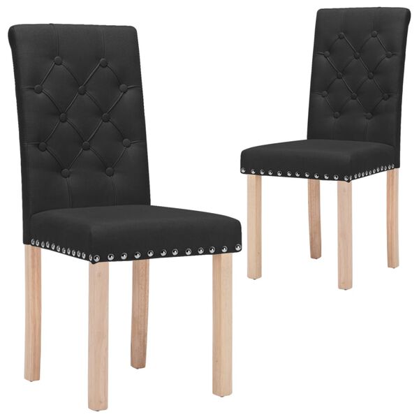 vidaXL Esszimmerst&uuml;hle 2 Stk. Schwarz Stoff