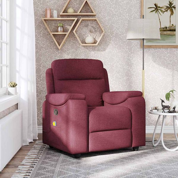 vidaXL Massagesessel Weinrot Stoff