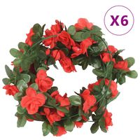 vidaXL Künstliche Blumengirlanden 6 Stk. Rot 250 cm