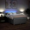 vidaXL Boxspringbett mit Matratze Hellgrau 160x200 cm Stoff