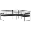 vidaXL Garten-Sofaset mit Kissen 2 pcs Schwarz Stahl