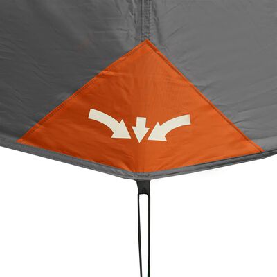 vidaXL Campingzelt 10 Personen Grau und Orange Wasserfest