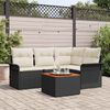 vidaXL Gartensofa-set mit Speicher 5 pcs Schwarz und Creme Poly-Rattan