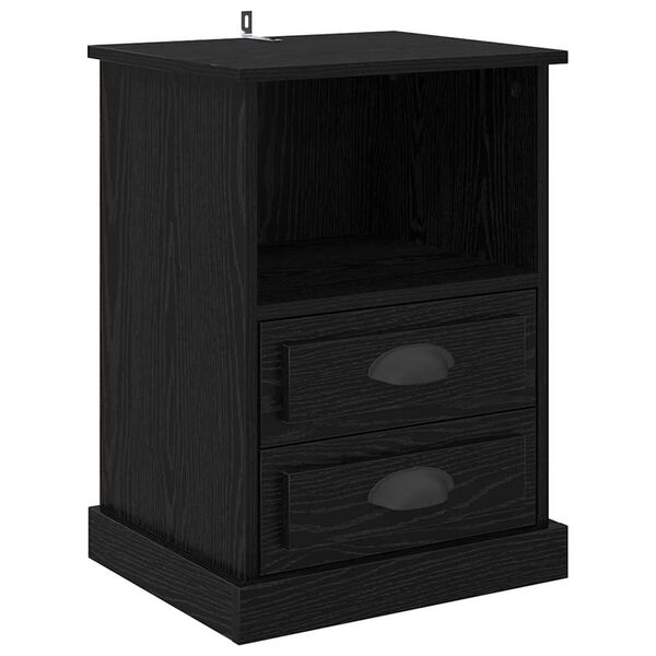 vidaXL Nachttisch Schwarz Eichen-Optik 36 x 43 x 60 cm Holzwerkstoff