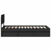 vidaXL Bettrahmen Schwarz 90 x 190 cm Massives Kiefernholz