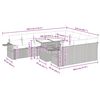 vidaXL 11-tlg. Garten-Sofagarnitur mit Kissen Beige Poly Rattan