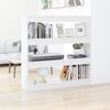 vidaXL B&uuml;cherregal/Raumteiler Hochglanz-Wei&szlig; 100x30x103 cm