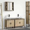 vidaXL Badezimmerm&ouml;bel-Set mit Regal mit T&uuml;r 3 pcs Braun Holzwerkstoff