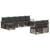 vidaXL Gartensofa-set 9 Stk. Grau Poly-Rattan