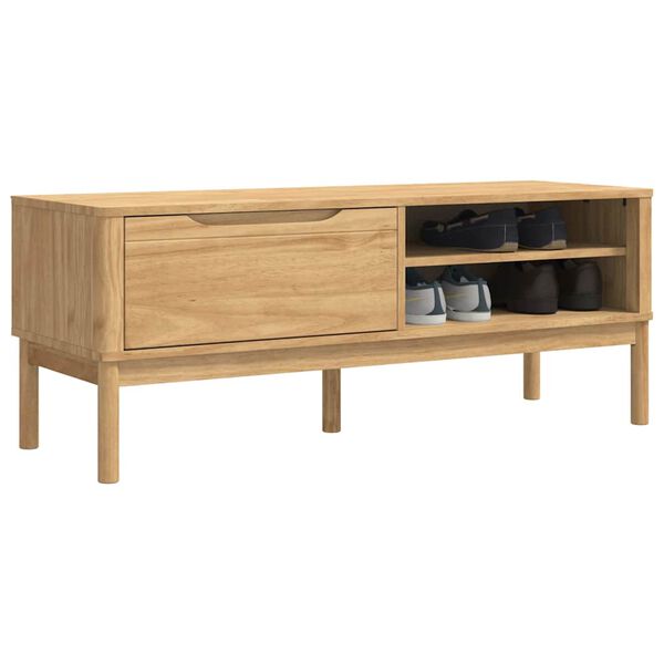 vidaXL Flurbank Wachsbraun 115 x 40 x 45 cm Massivholz Kiefer