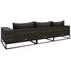 vidaXL 3-tlg. Garten-Sofagarnitur mit Auflagen Poly Rattan Grau
