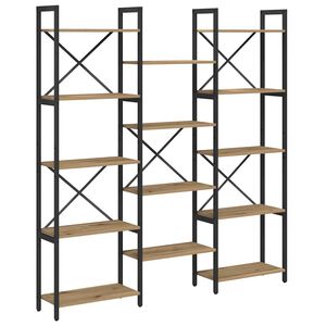 vidaXL B&uuml;cherregal 156 x 25 x 167 cm Holzwerkstoff Artisan-Eiche