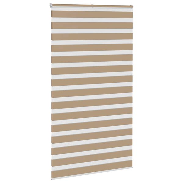 vidaXL Doppelrollo Sandbraun 130x230 cm Stoffbreite 125,9 cm Polyester