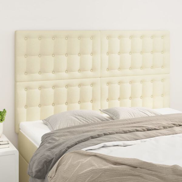 vidaXL Kopfteil Creme 144x5x118/128 cm Kunstleder
