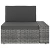 vidaXL 7-tlg. Garten-Lounge-Set mit Kissen Grau Poly Rattan