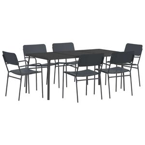 vidaXL Essgruppe 7 stk. Anthrazit Stahl