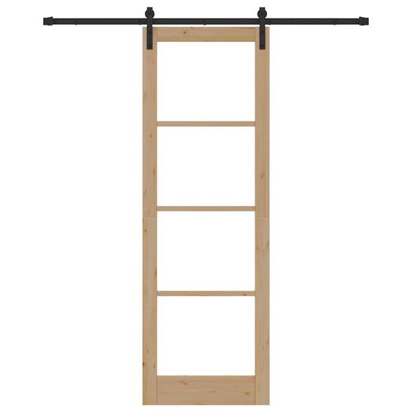 vidaXL Schiebet&uuml;r ORKDAL Nat&uuml;rlich und Schwarz 78 x 232 cm