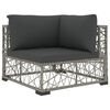 vidaXL 6-tlg. Garten-Lounge-Set mit Auflagen Poly Rattan Grau