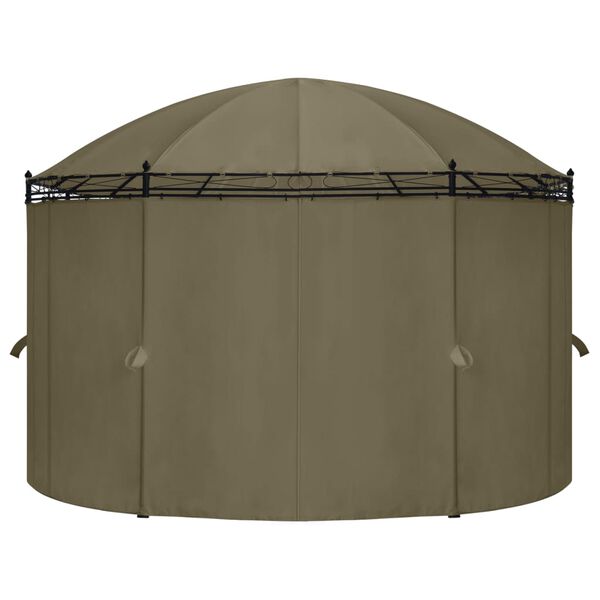 vidaXL Pavillon mit Vorhängen 520x349x255 cm Taupe 180 g/m²