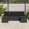 vidaXL Sofa Set mit Kissen mit Speicher 6 pcs Schwarz Poly-Rattan