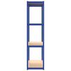 vidaXL Regale mit 4 B&ouml;den 3 Stk. Blau Stahl & Holzwerkstoff