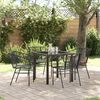 vidaXL Garten Essgruppe 5 pcs Schwarz Poly-Rattan
