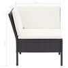 vidaXL 8-tlg. Garten-Lounge-Set mit Auflagen Poly Rattan Schwarz
