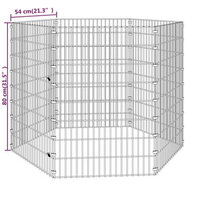 vidaXL Freilaufgehege 6-teilig 54x80 cm Verzinktes Eisen