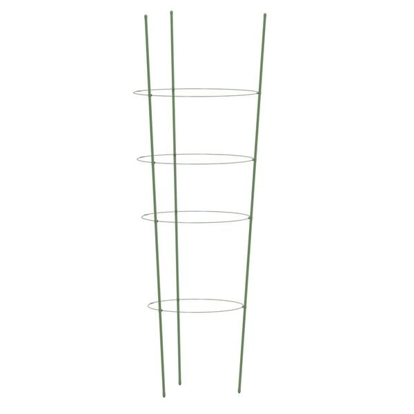 vidaXL Pflanzenst&uuml;tzen mit 4 Ringen 5 Stk. Gr&uuml;n 90 cm Stahl