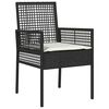 vidaXL Garten Essgruppe 7 pcs Schwarz Poly-Rattan