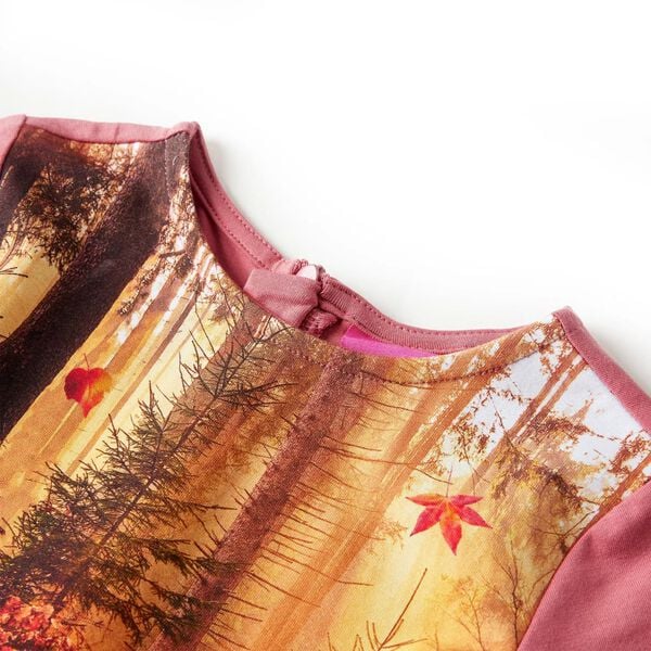 Kinderkleid mit Langen &Auml;rmeln Altrosa 128