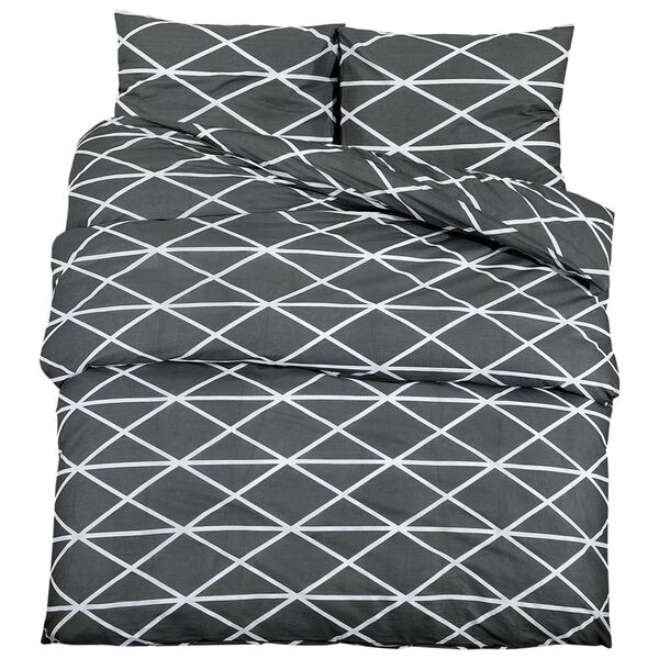 vidaXL Bettw&auml;sche-Set Grau 240x220 cm Baumwolle