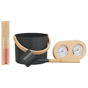 vidaXL Sauna Zubeh&ouml;r Set 4 Stk. Schwarz