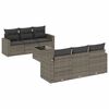 vidaXL 7-tlg. Garten-Sofagarnitur mit Kissen Grau Poly Rattan