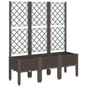 vidaXL Pflanzk&uuml;bel mit Rankgitter Braun 120x40x142 cm PP