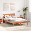 vidaXL Bettgestell mit Kopfteil Braun 140 x 190 cm Massivholz Kiefer