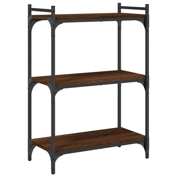 vidaXL B&uuml;cherregal 3 B&ouml;den Braun Eichen-Optik 60x30x86cm Holzwerkstoff