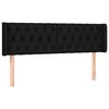 vidaXL LED Kopfteil Schwarz 147x16x78/88 cm Stoff