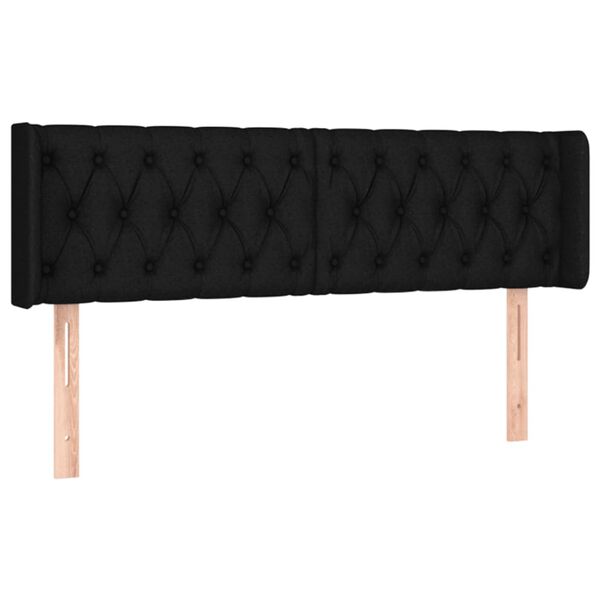 vidaXL LED Kopfteil Schwarz 147x16x78/88 cm Stoff