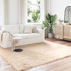 vidaXL Kunstschaffell Teppich Tafalla Beige 240 x 240 cm Polyester