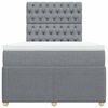 vidaXL Boxspringbett mit Matratze Hellgrau 120x200 cm Stoff