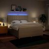 vidaXL Boxspringbett mit Matratze Creme 180x200 cm Stoff
