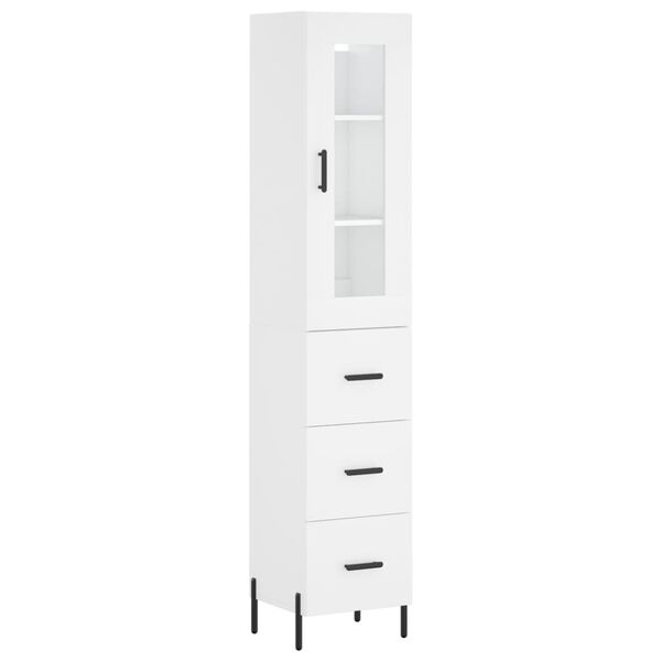 vidaXL Highboard Wei&szlig; 34,5x34x180 cm Holzwerkstoff