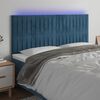 vidaXL LED Kopfteil Dunkelblau 180x5x118/128 cm Samt