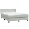 vidaXL Boxspringbett mit Matratze Hellgrau 140x220 cm Samt