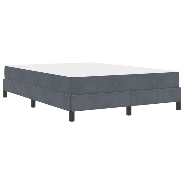 vidaXL Boxspringbett mit Matratze Dunkelgrau 140 x 190 cm Stoff