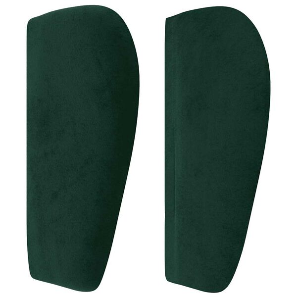 vidaXL Kopfteil mit Ohren Dunkelgr&uuml;n 183x23x78/88 cm Samt