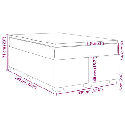 vidaXL Boxspringbett mit Matratze Dunkelblau 120x200 cm Samt